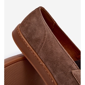 Zapatos Mocasines Hombre Ante Zazoo 1566 Marrón 3