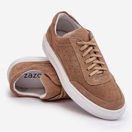 Deportivas Hombre Ante Zazoo 1544 Beige 8