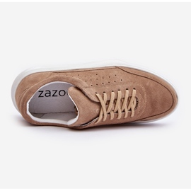 Deportivas Hombre Ante Zazoo 1544 Beige 2