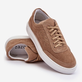 Deportivas Hombre Ante Zazoo 1544 Beige 3