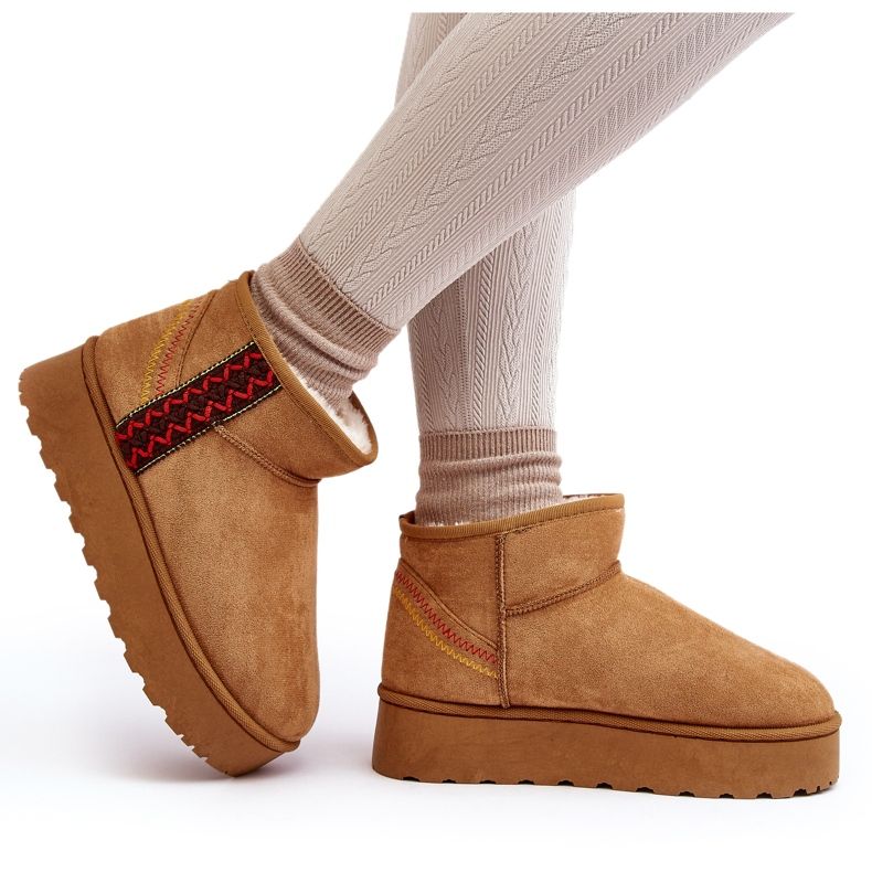 Botas de nieve con plataforma Lomessa camel con aislamiento para mujer marrón 4