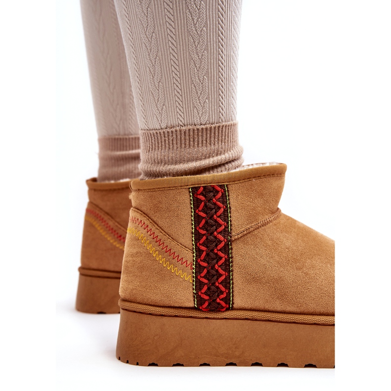 Botas de nieve con plataforma Lomessa camel con aislamiento para mujer marrón 3
