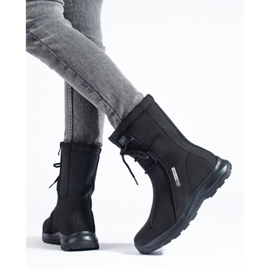 Zapatos de trekking de mujer con abrigo de piel de oveja DK negro 2