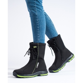 Zapatos de trekking de mujer con abrigo de piel de oveja DK negro 1