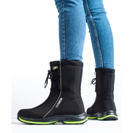 Zapatos de trekking de mujer con abrigo de piel de oveja DK negro 3