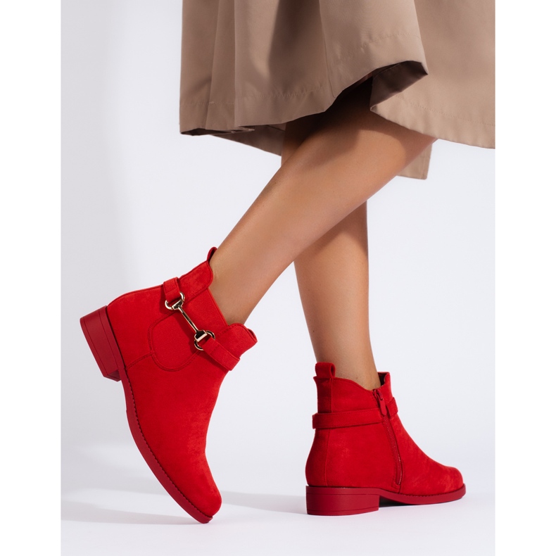 Botines de mujer Shelovet ante rojo 1