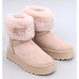 Tayna Botas de nieve con plataforma y pelo beige 1 Tayna Botas de nieve con plataforma y pelo beige 1