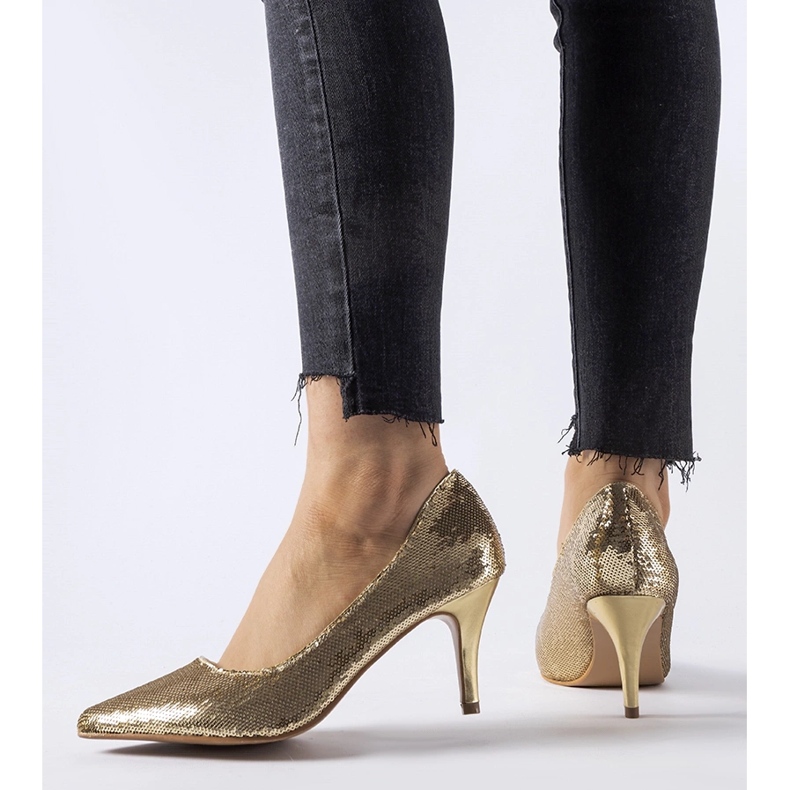 Zapatos de tacón de aguja Ernesto con lentejuelas doradas dorado 1 Zapatos de tacón de aguja Ernesto con lentejuelas doradas dorado 1