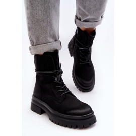 Botines Trapper De Mujer Con Suela Gruesa, Negro Narelona 8