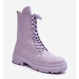 Botas Obrera Mujer, Ecopiel, Morado Irande violeta 3