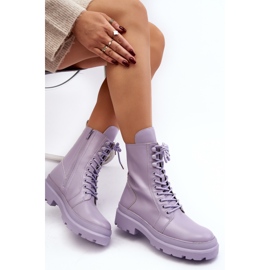 Botas Obrera Mujer, Ecopiel, Morado Irande violeta 4