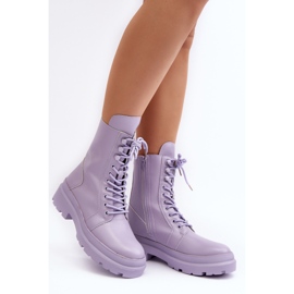 Botas Obrera Mujer, Ecopiel, Morado Irande violeta 7