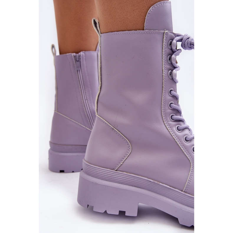 Botas Obrera Mujer, Ecopiel, Morado Irande violeta 2