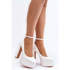 Zapatos de tacón lacados con plataforma enorme y tacón de aguja, White Ninames blanco 1 Zapatos de tacón lacados con plataforma enorme y tacón de aguja, White Ninames blanco 1