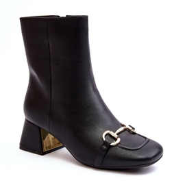 Botines negros de tacón alto con decoración Adinah 2 Botines negros de tacón alto con decoración Adinah 2