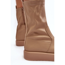 Botas Mujer Plataforma Ecopiel Beige Algedi 9