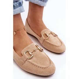 Mocasines de mujer con decoración de ante ecológico Beige Winalita 7