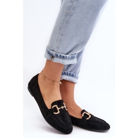 Mocasines de mujer con decoración de ante ecológico, Negro Winalita 3