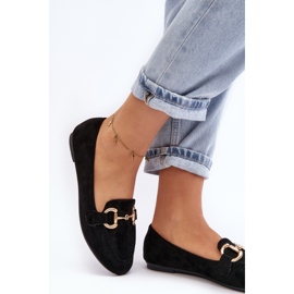 Mocasines de mujer con decoración de ante ecológico, Negro Winalita 4