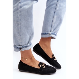 Mocasines de mujer con decoración de ante ecológico, Negro Winalita 6