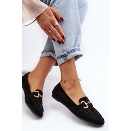 Mocasines de mujer con decoración de ante ecológico, Negro Winalita 8