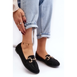 Mocasines de mujer con decoración de ante ecológico, Negro Winalita 9