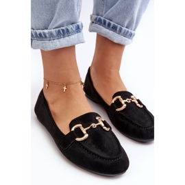 Mocasines de mujer con decoración de ante ecológico, Negro Winalita 1