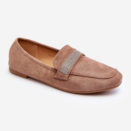 Mocasines De Mujer Con Pedrería Marrón Claro Ralrika 2