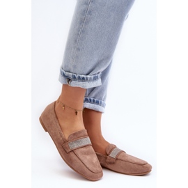 Mocasines De Mujer Con Pedrería Marrón Claro Ralrika 5