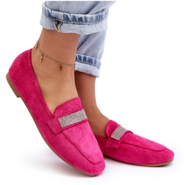 Mocasines De Mujer Con Pedrería Fucsia Ralrika rosado 9