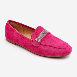 Mocasines De Mujer Con Pedrería Fucsia Ralrika rosa 1