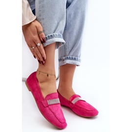 Mocasines De Mujer Con Pedrería Fucsia Ralrika rosado 3