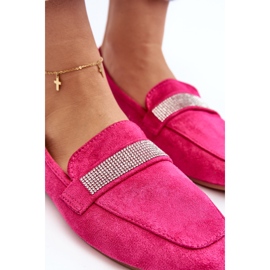 Mocasines De Mujer Con Pedrería Fucsia Ralrika rosado 8
