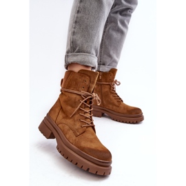 Botas Trapper De Mujer Con Suela Gruesa Camel Narelona marrón 4