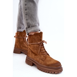 Botas Trapper De Mujer Con Suela Gruesa Camel Narelona marrón 5