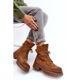 Botas Trapper De Mujer Con Suela Gruesa Camel Narelona marrón 6
