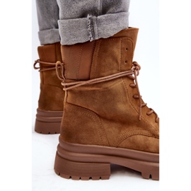 Botas Trapper De Mujer Con Suela Gruesa Camel Narelona marrón 8