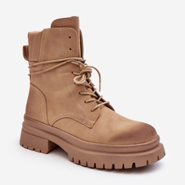 Botines Trapper De Mujer Con Suela Gruesa, Beige Narelona 2 Botines Trapper De Mujer Con Suela Gruesa, Beige Narelona 2