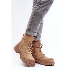 Botines Trapper De Mujer Con Suela Gruesa, Beige Narelona 3