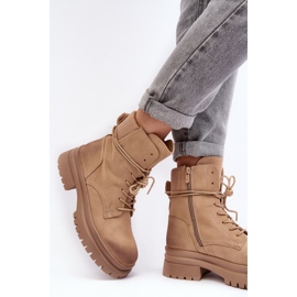 Botines Trapper De Mujer Con Suela Gruesa, Beige Narelona 5