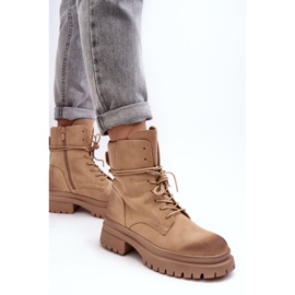Botines Trapper De Mujer Con Suela Gruesa, Beige Narelona 6