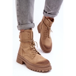 Botines Trapper De Mujer Con Suela Gruesa, Beige Narelona 7