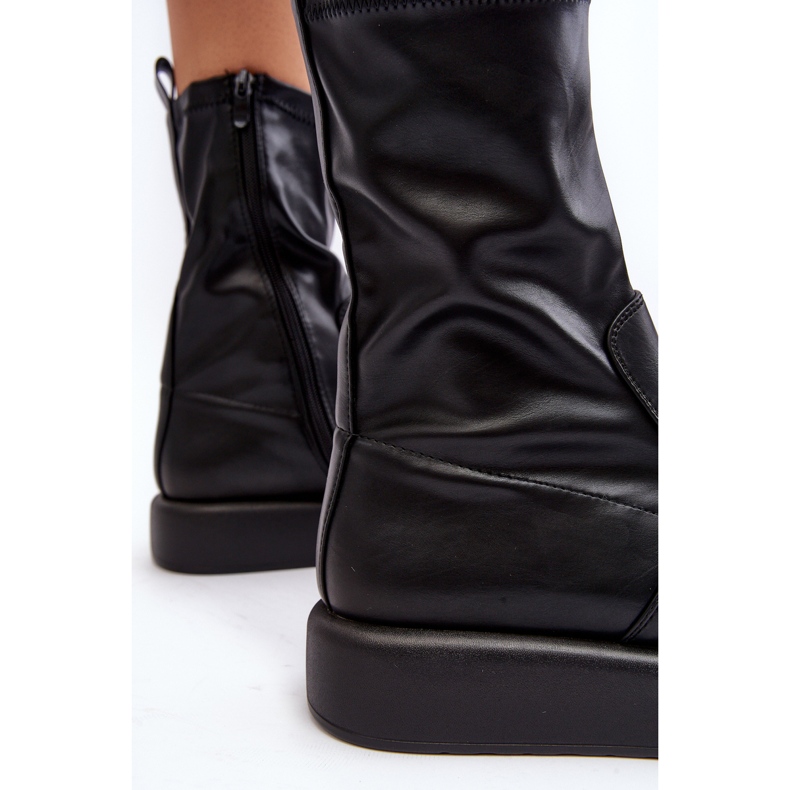 Botas de Mujer con Plataforma, Ecopiel, Negro Algedi 1