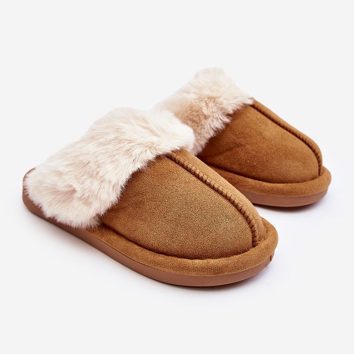 Zapatillas infantiles con pelo Camel Befana marrón 1