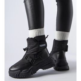 Botas de nieve Mernicco negras con aislamiento y velcro negro 1