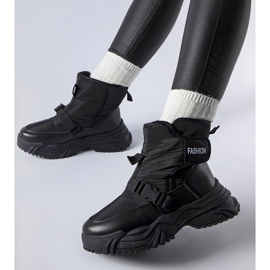 Botas de nieve Mernicco negras con aislamiento y velcro negro 2