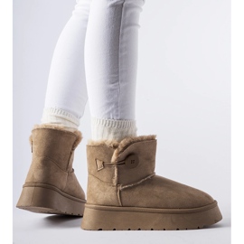 Botas de nieve marrones con aislamiento y botón Ronco marrón 1