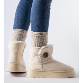 Botas de nieve aislantes beige con botón Ronco 1