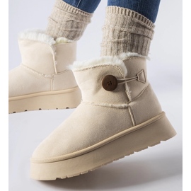 Botas de nieve aislantes beige con botón Ronco 3