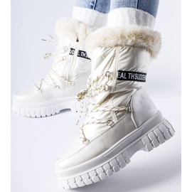 Botas de nieve aislantes beige con la inscripción Giorgio. 3